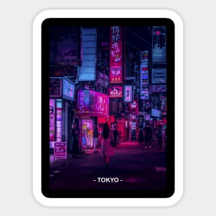 Tokyo Street Neon Synthwave Sticker